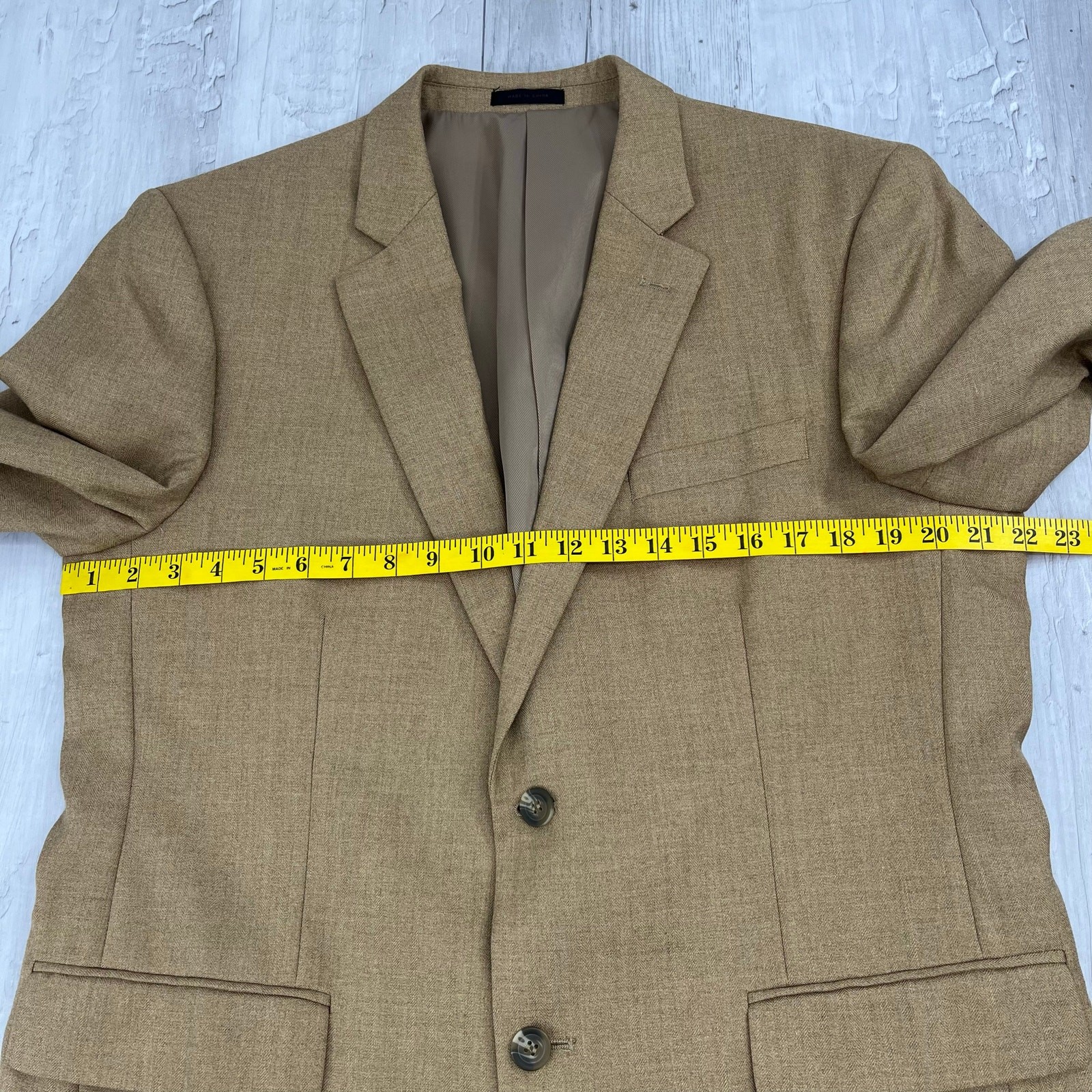 Andrew Fezza 2 Button Light Brown Tan Basic Suit … - image 9