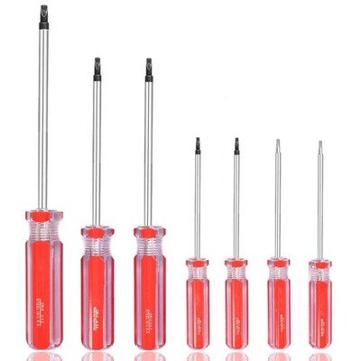 Triangle Screwdrivers Set 7 Sizes 1.4mm 1.8mm 2.0mm 2.3mm Full Size, Red 