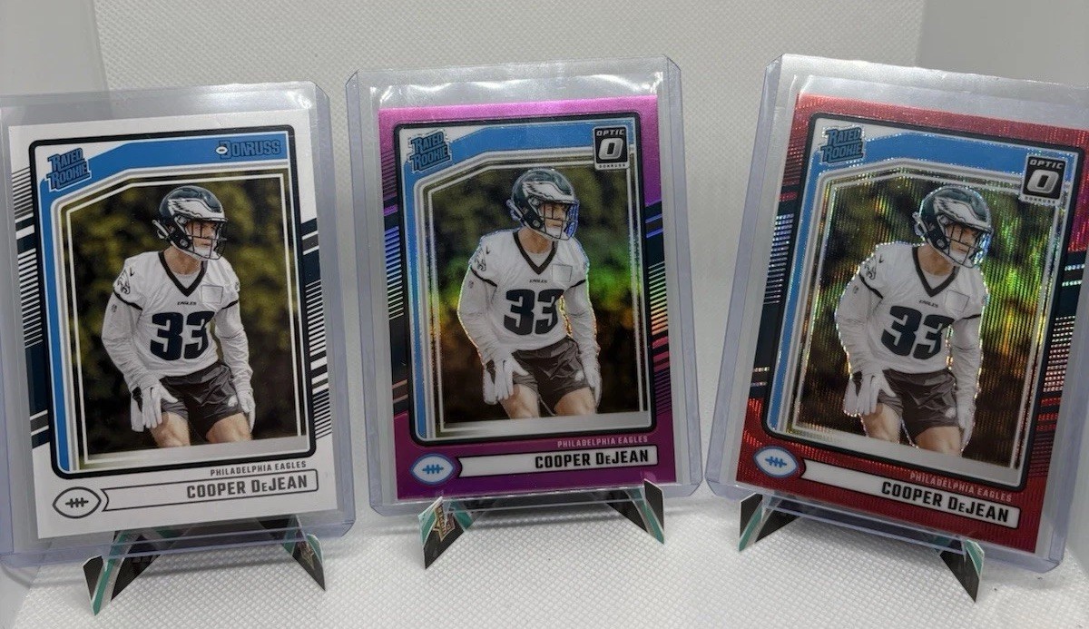 2024 Donruss COOPER DeJEAN Rated Rookie Optic Preview Pink, Red Wave Prizm