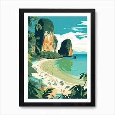 Railay Beach, Krabi, Thailand, Mati Framed Wall Art Poster Canvas Print Picture