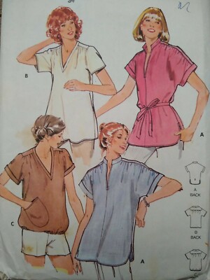 Vintage Butterick Quick! Oberteile bedruckt Schnittmuster #6153 Brustumfang 34'' 87 cm