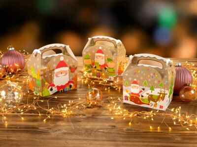 & 250 x Weihnachten - Kinder Party - Mahlzeit / Brotdosen / Geschenkboxen Paket W0210N