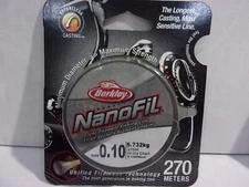 BERKLEY NANOFIL Fishing Line Hi Vis Chart color 4 lb. 270 meters