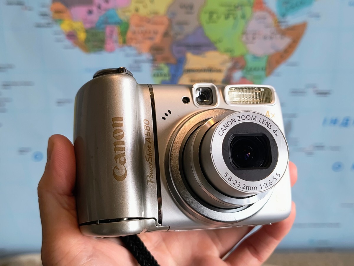 Canon PowerShot A580 8.0MP Digital Camera - Silver Fully Working