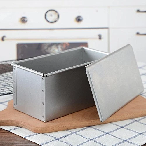 Tiger Crown Bread Pan Silver 95x190x95mm Square Bread Pan 1 Loaf Steel Cupcake Foto 3 de 4