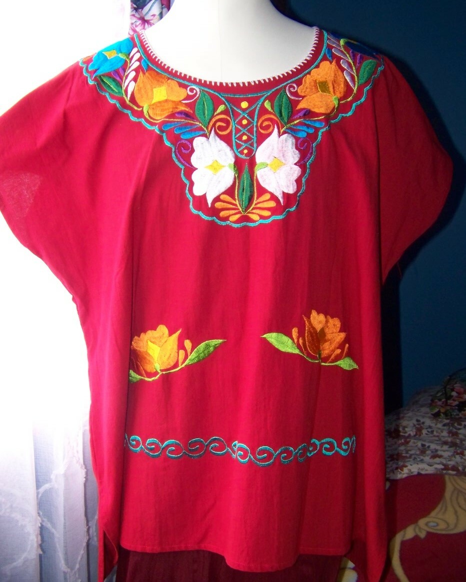 plus size embroidered mexican blouse