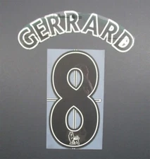 2007 - 2013 OFFICIAL SPORTING ID LEXTRA GERRARD 8 PLAYER SIZE BLACK NAMESET