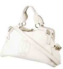 Borsa Cartier Marcello bianca beige pelle avorio tracolla manico superiore