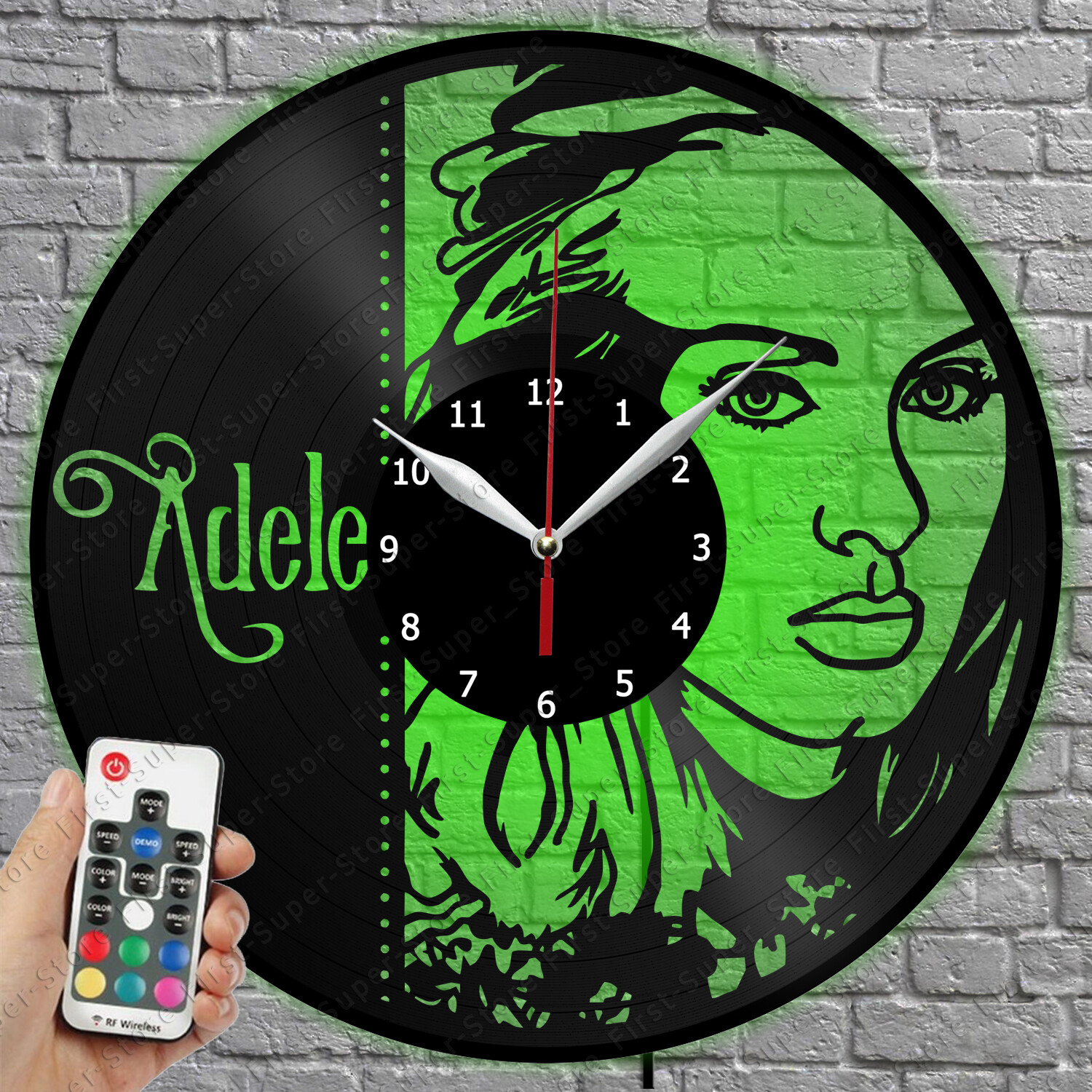 Adele Vinyl Record LED Wall Clock with Light Up Numbers 1008