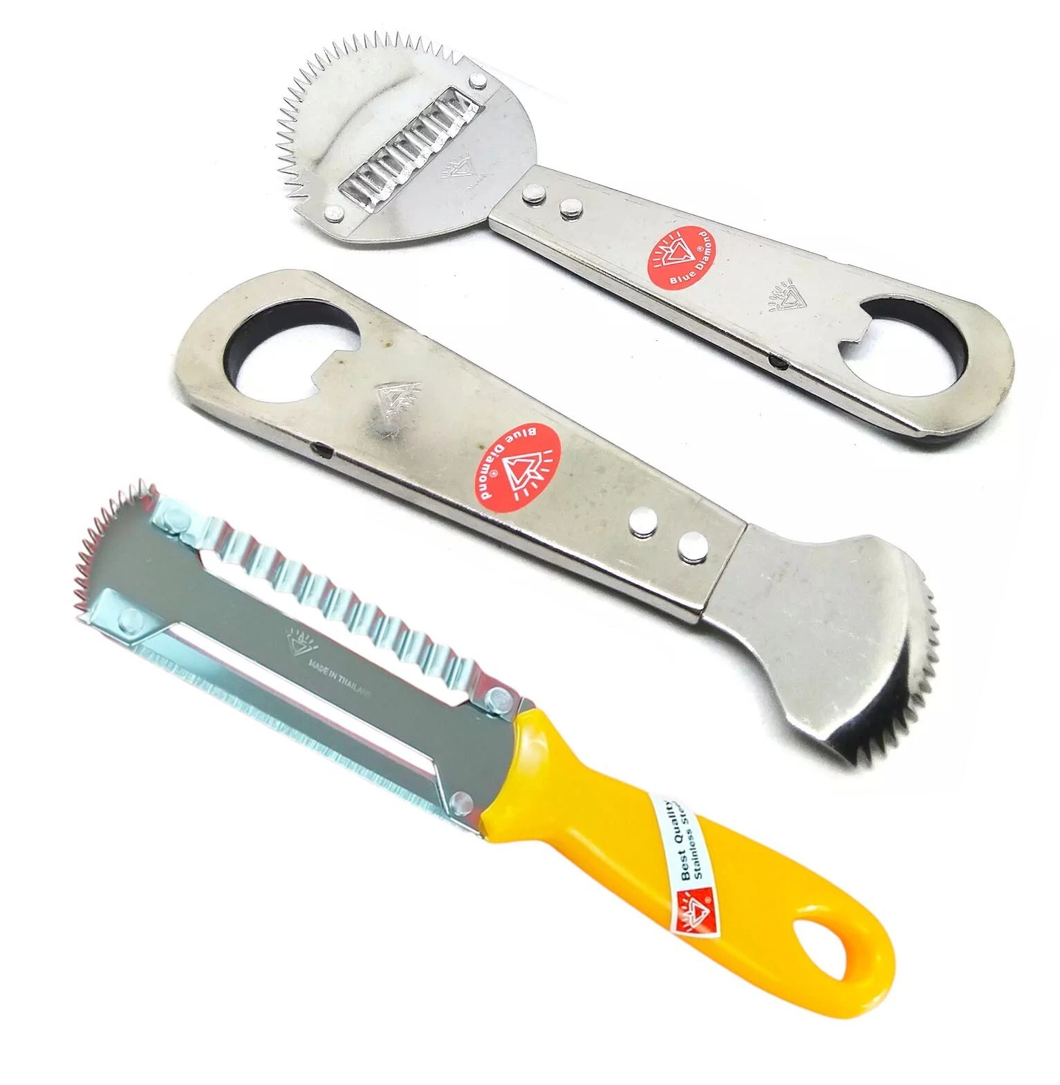 3 Pcs Thai Coconut Hand Grater Scraper Shredder Kitchen Tools Food Y Peeler Food
