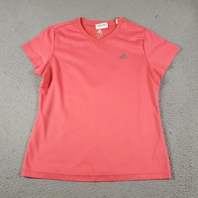 Adidas T Shirt Womens Large Pink Active Casual Short Sleeve