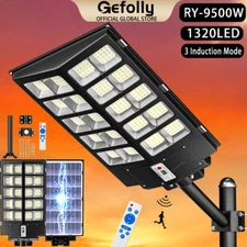 9999999990000LM 9500W Watts Commercial Solar Street Light Parking Lot Road Lamp