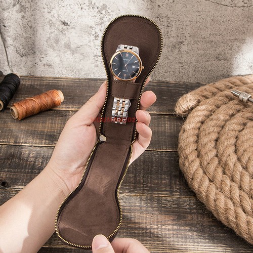 Estuche de almacenamiento de viaje de cuero vintage con cremallera suave para 12345166631 | eBay