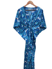 Indian Vintage 100% Cotton Long Beach Maxi Kaftan Dress One Size Caftan Kimono