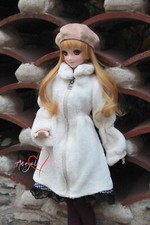 1/3 SD DD BJD Doll Winter Clothes White Cotton Slim Fit Long Coat Soft  Fluffy