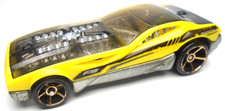 2011 HOT WHEELS BYE FOCAL II YELLOW 1:64 DIECAST 2.75" CAR W BLACK GRAY & CHROME