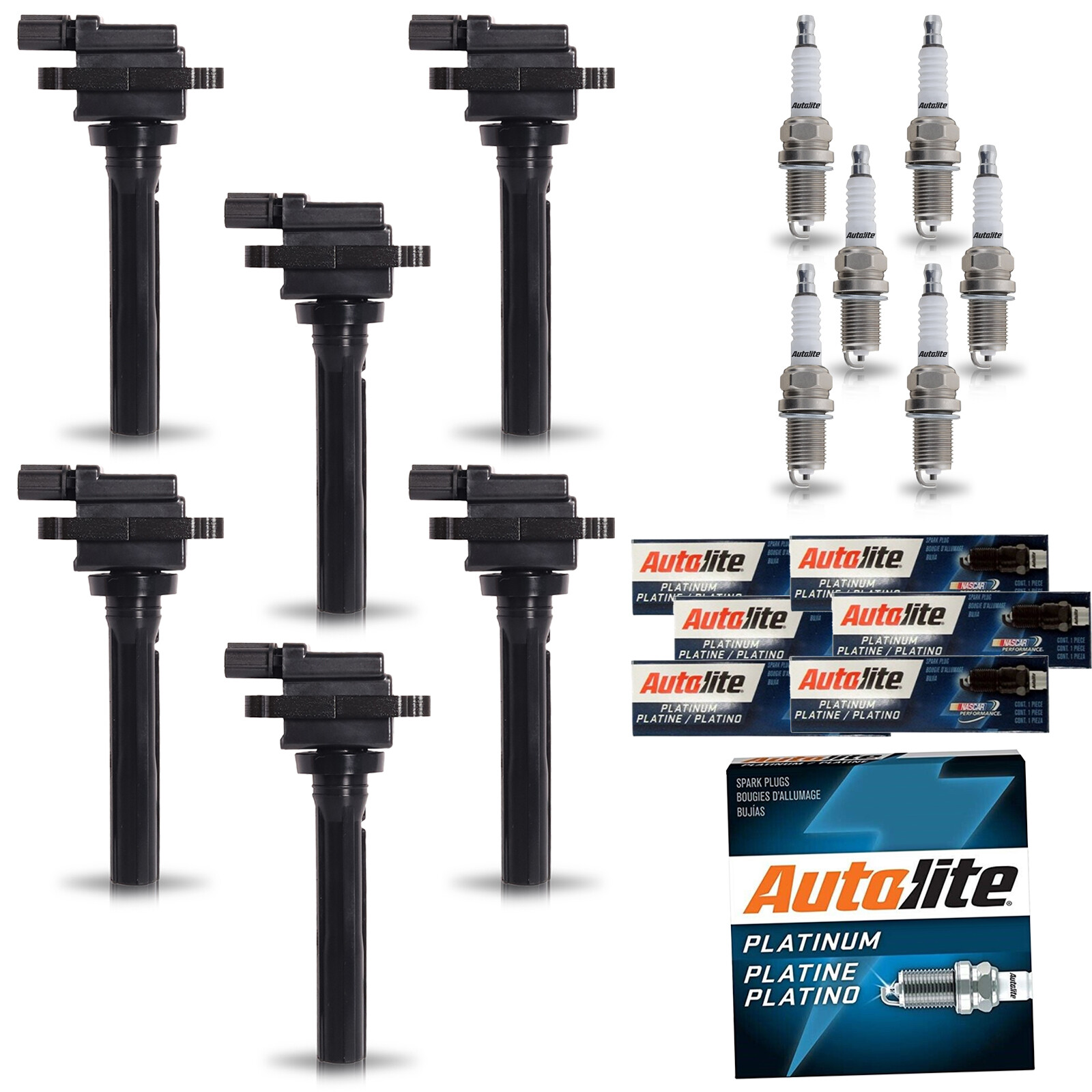 6 Ignition Coils  6 Autolite Spark Plugs for 2001-2005 Suzuki Grand Vitara 2.5L
