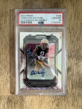 2022 Panini Prizm Christian Watson RC Auto No Huddle GEM MINT PSA 10