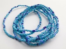 Böhmische Glasperlen Rocailles Strang Blau 140 cm ~1 mm aus Neu Gablonz (141/1)