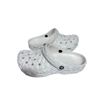 Crocs Geo Classic Clog Mens Size 10 White Geometric Textured Slip On Shoes Crocs Classic Geometric Clog *CHOOSE SIZE* Unisex Men main image 2