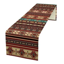 Aztec Southwest Table Runner,Ethnic Style Design Geometric 13x36inch Aztec-1