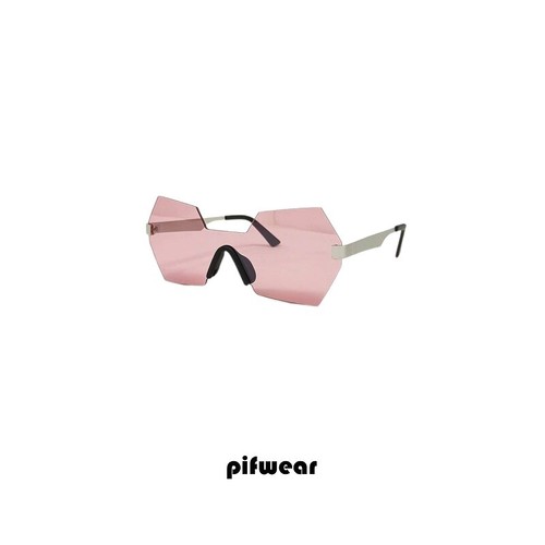 Occhiali da sole uomo donna mascherina aste argento lenti rosa Pif wear  3041 | eBay