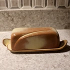 Vintage Prairie Brown Plainsman Frankoma 4K Pottery Covered Butter Dish
