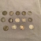 Lot Of 14 Barber 10c Dimes Very Worn (IV)