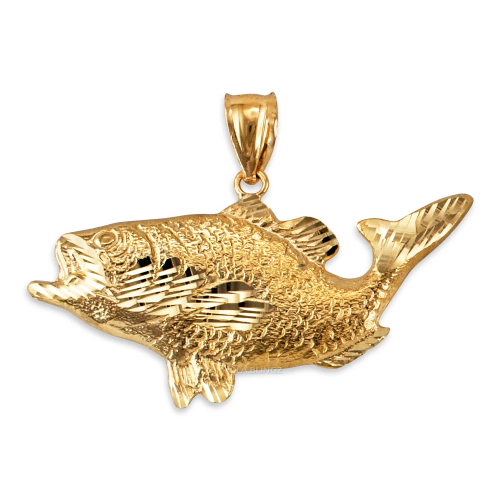 Fish pendant gold online clearance