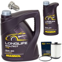 MotoröL Set 5W30 6 Liter + ÖLfilter SH 4091 L + Schraube FüR Skoda Superb II VW