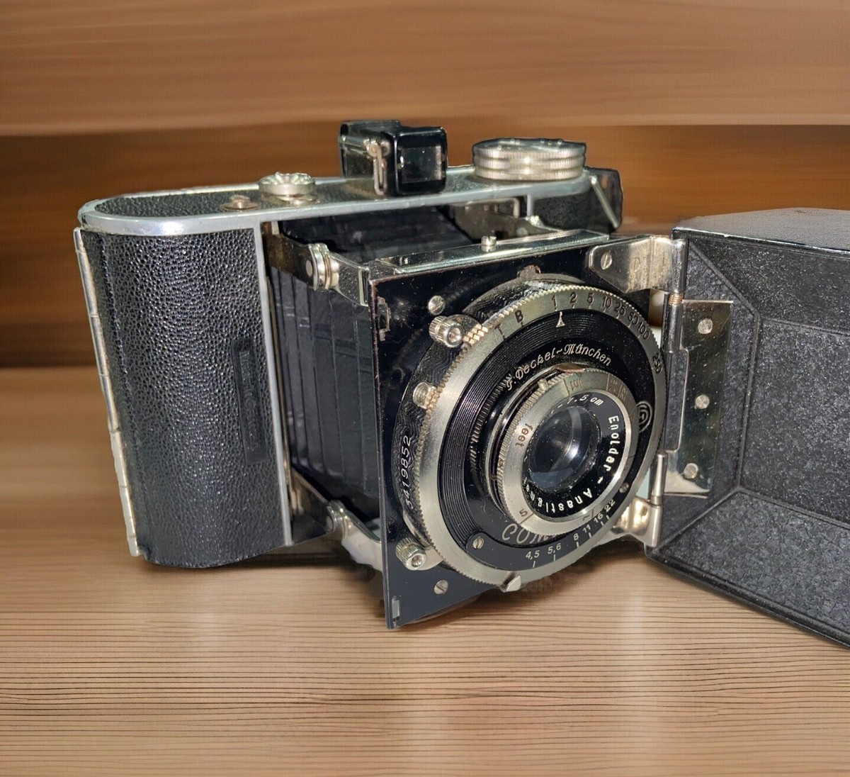 希少Korelle Enoldar-Anastigmat 1:4.5 f=7.5 Kochmann Korelle 4.5x6 120 Roll Film Strut Camera with Enoldar