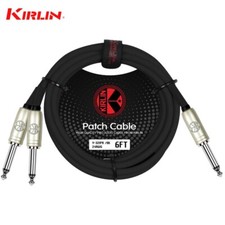 Kirlin 6FT 1/4" Mono To Dual 1/4" Mono Noise-Free Y-Cable Y-321 PR-06/BK