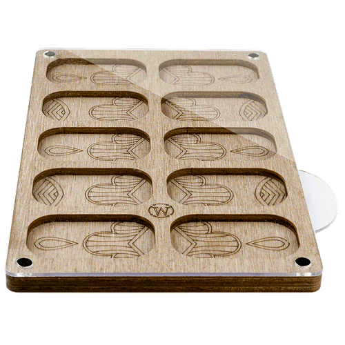 Wood bead organizer tray with lid "Ten colors" - Picture 3 of 4
