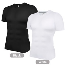 1-2 Men Compression Athletic Fitness Shirt Base Layer Tops Sports Tight Gym Vest