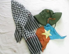 THE NLF VIET CONG HAT  " TAI BEO " HAT , VC UNIFORMS , BONUS SCARF AMBAND FLAG ,
