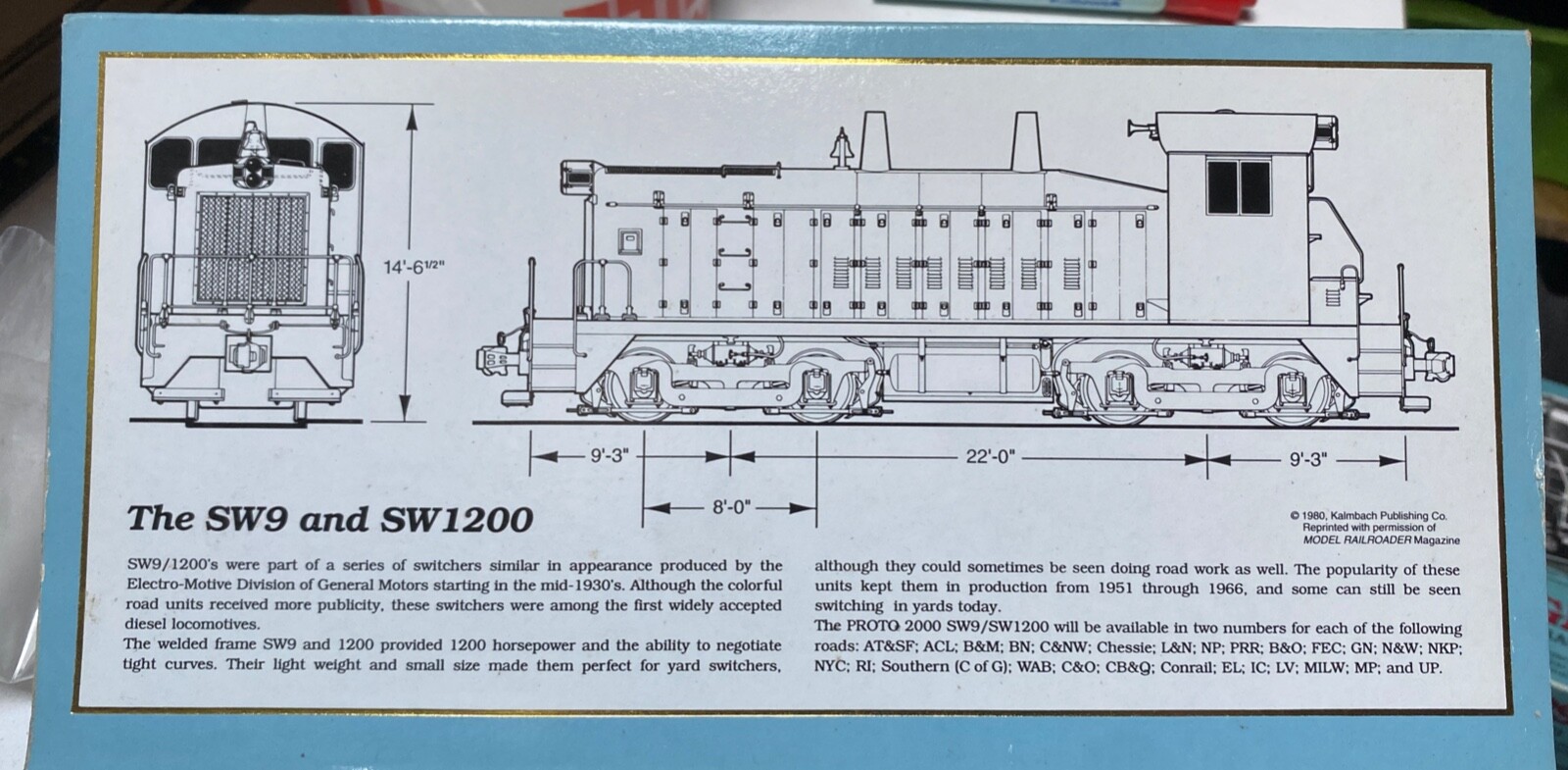Modèle de collection Life Like Proto 2000 SW9 Norfolk Western 3375 échelle HO - 3