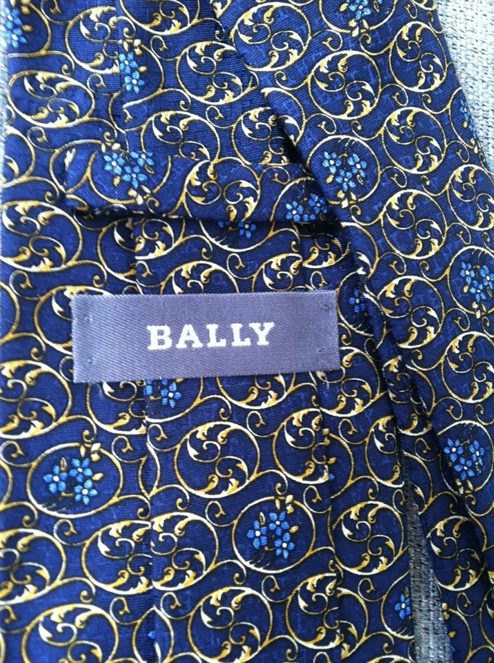 Corbata vintage con motivo floral BALLY 100 % seda italiana de lujo original Foto 2 de 4