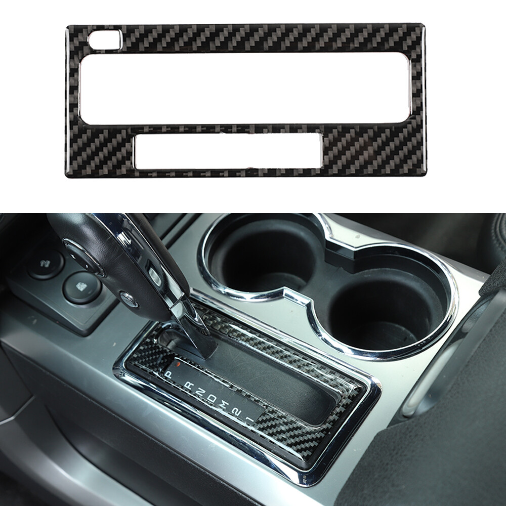 Carbon Fiber Interior Gear Shift Cover Trim Accessories For 2009-2014 Ford F150