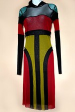 Vintage Kleid Mesh Tattoo "Das fünfte Element" Jean Paul Gaultier, Gr. 38/M