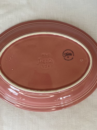 Vintage Fiestaware Rose/Pink Oval Platter. 11.5 X 9. Retired - Picture 2 of 3