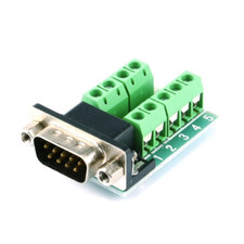 DB9 D-SUB 9-P Male Terminals Adapter RS-232 Breakout Board Connector 4.0cm 3.1cm