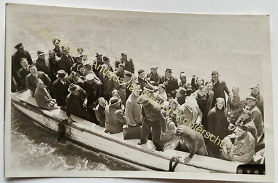 orig. Photo postcard Hamburg port around 1938 boat