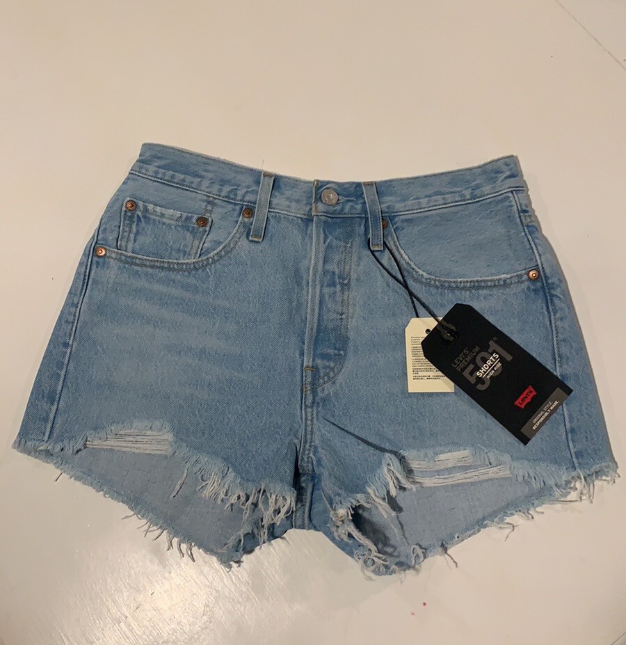 Levi's Premium 501 Original Womens Denim Distressed High Rise