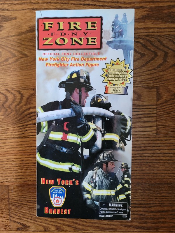 FIRE ZONE OFFICAL 9/11 COMMEMORATIVE TO THE NYFD DOLL W/FULL GEAR NEW