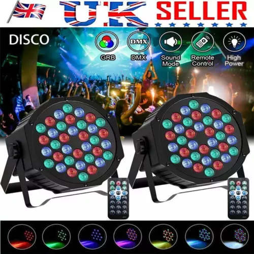 36LED PAR Can Light RGBW DMX Stage Lighting DJ Disco Club Wash Party Lights Show