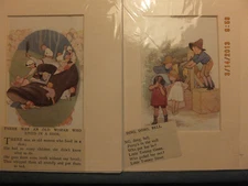 Pair of NURSERY RHYME PRINTS ready to frame