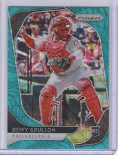 2020 Panini Prizm Teal Wave Prizm RC #72 Deivy Grullon Philadelphia Phillies