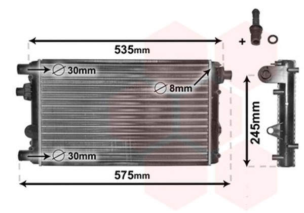 VAN Wezel WasserküHler Mechanisch GefüGt FüR Fiat Seicento/600 187_ 1.1-image