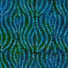 Blue Green Vines Dots Glass Glow 3 - Batik by Mirah Cotton Fabric