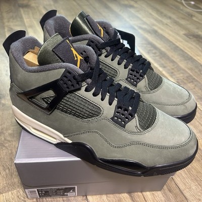Undefeated x Nike Air Jordan 4 Retro 2025 Olive Green Orange Mens Size 9.5